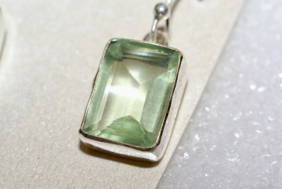 green amethyst sterling silver earrings - image 3