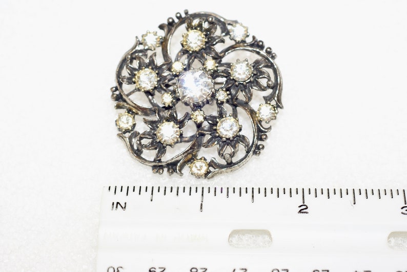 massive coro rhinestone pin image 1