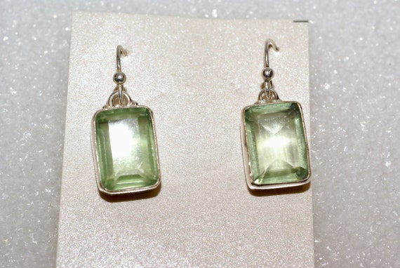green amethyst sterling silver earrings - image 2