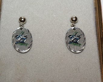 stunning chickadee pewter earrings