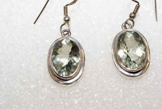 green amethyst sterling silver earrings - image 1