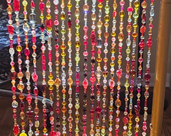 18" Warm Sunset Orange – Amber Glow Vintage-Inspired Beaded Curtain Strand