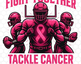 Combattiamo insieme il cancro PNG, design di sublimazione per il calcio per la sensibilizzazione sul cancro al seno, grafica di supporto per la squadra sportiva Pink Ribbon