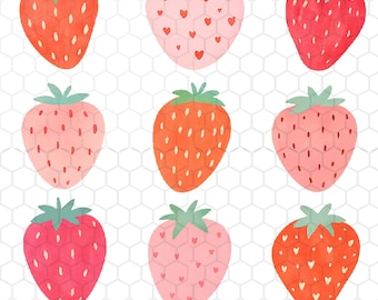 Aardbeien png, zomer png, vintage aardbei png, aardbeifestival png, bes png, aardbei clipart, Instant Download