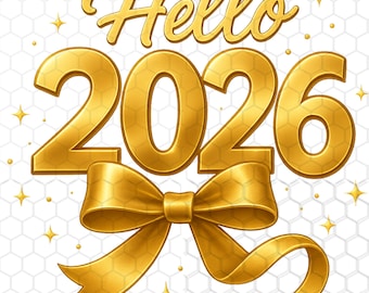 Hej 2026 PNG, guldfärgat nyår PNG, sublimeringsdesign 2026, gott nytt år PNG, nyårsaftonfest PNG, direktnedladdning