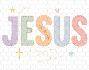 Jesus PNG, pastell kristen PNG, sydd Jesus Clipart, tro PNG för sublimering, kristen PNG, bibelvers PNG