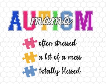 Autism Mama PNG, Autism Clip Art, Autism Awareness, Autism Acceptance, Autism Shirt Design, Digital Download