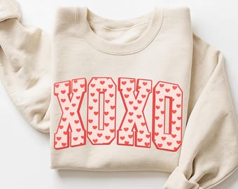 XOXO Valentine PNG, Heart Pattern Love Letters, Cute Valentine Typography, Sublimation PNG, Valentine Clipart Download