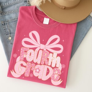 Fourth Grade Png, Floral Second Grade Png, Coquette Bow Png, Back to School, Girly Teacher Png, Teacher Appreciation, Teacher Png