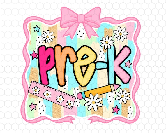 Pre-K Png, Coquette Bow Png, Back to School, Gift for Teacher, Girly Teacher Png, Teacher Appreciation, Teacher Png