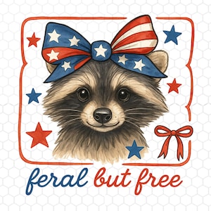 Grappige 4 juli png, Feral But Free png, wasbeer png, Veteranendag png, vierde juli png, onafhankelijkheidsdag png