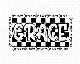Christelijke png, Grace Checkered png, bijbelvers png, Jezus png, inspirerende png, christelijk religieuze png, digitale download