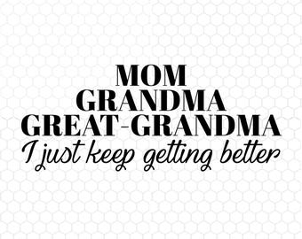 Moeder oma overgrootmoeder png, grappige oma png, instant download