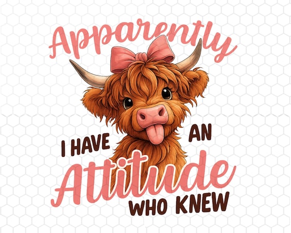 Highland Cow Png, Funny Cow Png, Scottish Cow Png, Retro Trendy Design, Sarcastic Shirt Png, Instant Download