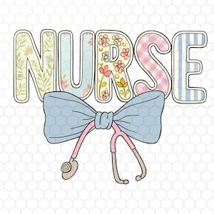 Nurse Coquette Png, Stethoscope Nurse Bow PNG, Cna RN Nurse Png, School Nurse Design, Nursing Png, Preppy Nurse Coquette Png