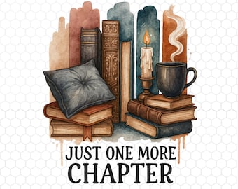 Solo un capítulo más PNG, diseño de sublimación para amantes de los libros, ratón de biblioteca PNG, descarga instantánea
