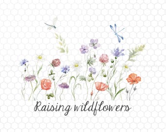 Wildflowers PNG, Watercolor Wildflower png, Floral Mama png, Wildflower Mama png, Digital Download