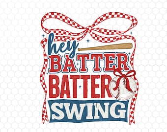 Baseball Coquette Png, Hey Batter Batte Swing Png, Retro Baseball Mom Png, Game Day Png, Checkered Baseball Coquette Png, Instant Download