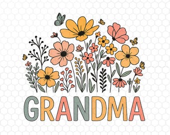 Wildflower oma png, bloemen oma png, gebloemde oma png, instant download