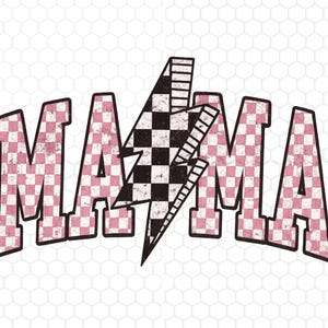 Retro Mama Blitz Png, Mama Png, Karierte Mama Png, Mama Png, Sofort Download