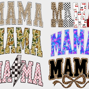 Mama Bundle Png, Retro Mama Lightning Bolt Png, Mama Png, Checkered Mama Png, Mom Png, Coquette Mom Png, Instant Download