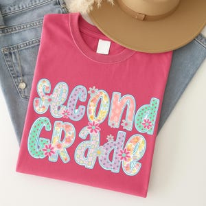 Second Grade Png, Floral Second Grade Png, Coquette Bow Png, Back to School, Girly Teacher Png, Teacher Appreciation, Teacher Png