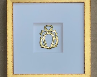 Antique Framed Horse Brass