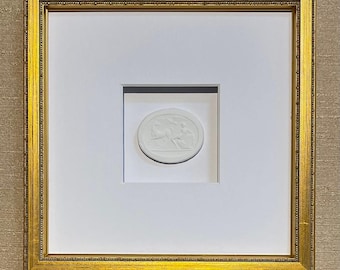 Framed White Intaglio, Ornate Gold Frame, Classic Wall Art