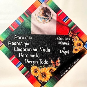 Para mis padres que llevaron sin nada pero me lo dieron todo Graduation Cap Topper | Funny Graduation Decoration |Grad Cap