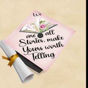 Book flowers Graduation glitter Cap Topper |  Graduation Decoration | Funny cap topper