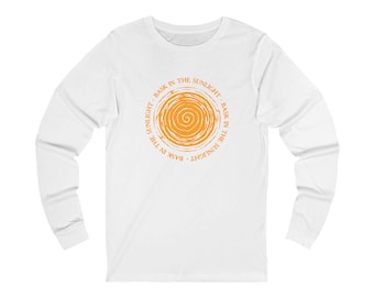 Spiral Sun Graphic Long Sleeve Tee: Bohemian Festival Shirt