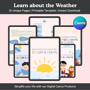 Tarjetas didácticas sobre el clima, pósteres educativos para aprender sobre el clima, tarjetas didácticas de ciencias, aprendizaje de nubes de lluvia para niños pequeños, actividad para la educación en casa