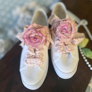 Dress Up Your Sneakers, Rose Shoe Clip Set, Floral Shoelaces, Photo Shoot Accessory, Wedding Shoes &#39;AMELIA&#39;