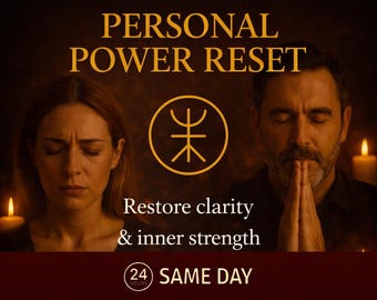 Ritual de Reinicio de Poder Personal – Sigilo y Afirmación Personalizados – Servicio de Limpieza Energética