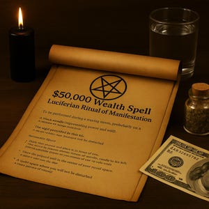 50,000 Money Spell Kit – Luciferian Wealth Ritual | Digital Sigil + Powerful Manifestation PDF