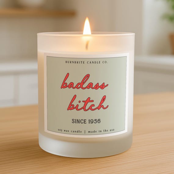 Badass Bitch Scented Candle, Funny Encouragement Gift for Her, Empowering Soy Wax Candle, Best Friend Birthday Gift