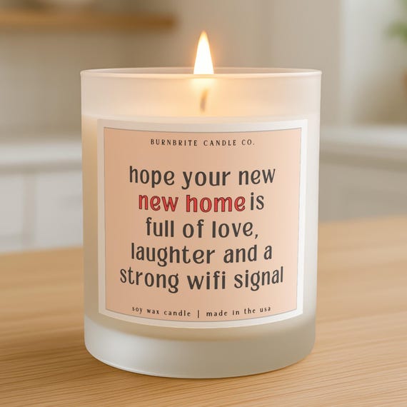 Housewarming Gift Scented Candle, Funny New Home Soy Wax Candle, Strong WiFi Signal Moving Present, First Home Closing Gift