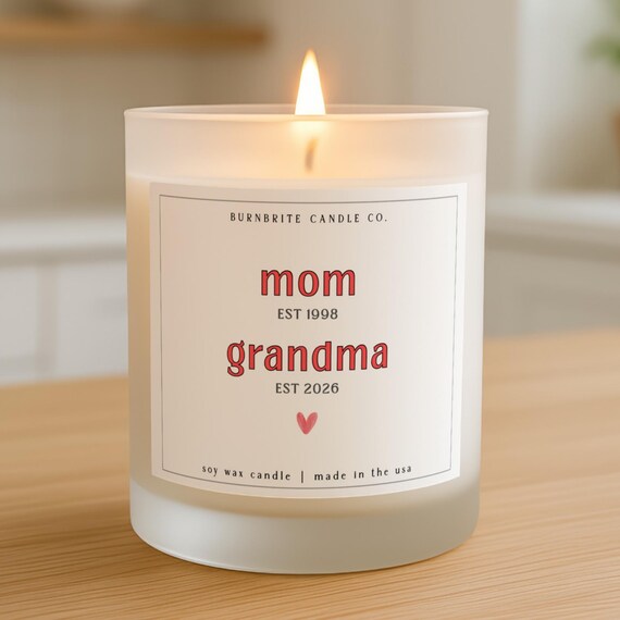 Pregnancy Announcement Gift for Future Grandma | 9oz Scented Soy Wax Candle