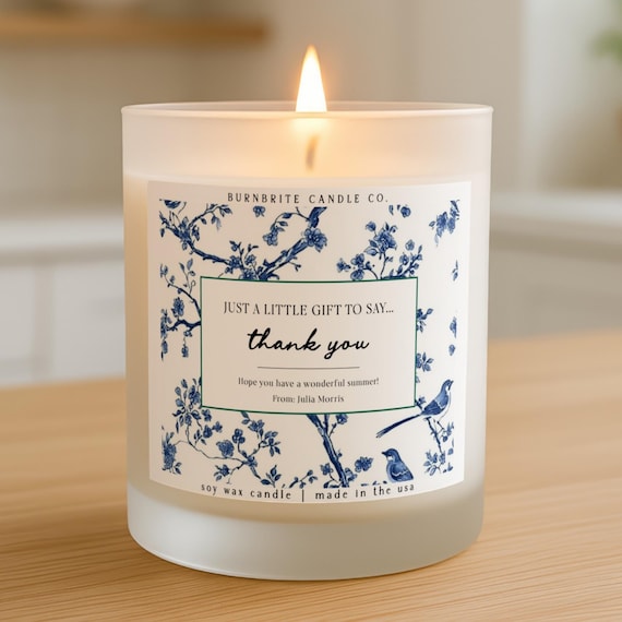 Personalized Floral Teacher Appreciation Scented Candle | End of Year Thank You Gift | Colorful Candle for Teacher Assistant