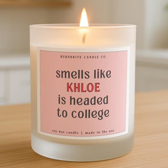 Personalized College Bound Scented Candle, Graduation Gift for Her, Dorm Decor, Going Away Student Gift, High School Graduate Soy Wax Candle