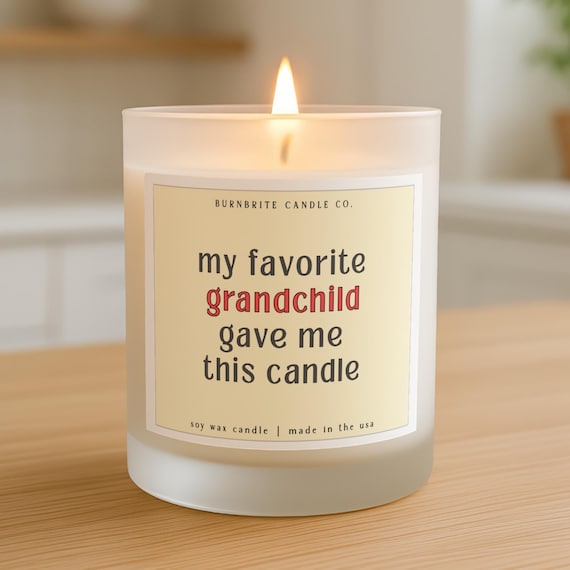 Personal Gift for Grandmother, Funny Grandparent Candle from Grand Daughter or Grand Son | Giftful Grandma, Granpa Baby Gift