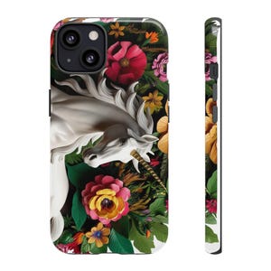Colourful Floral Unicorn Phone Case - Tough Cases for Whimsical Touch