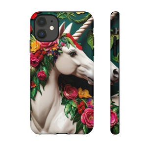 Floral Unicorn Phone Case - Tough Cases for Whimsical Touch