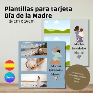 Plantilla Editable Tarjetas de Felicitación del Día de la Madre | Tarjetas Personalizadas | Plantilla felicitación | Regalos personalizados