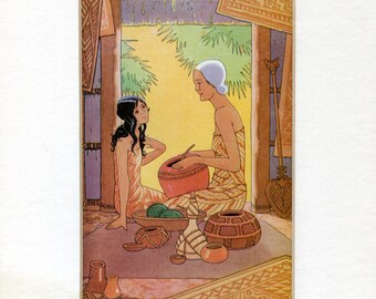 Vintage 1930's-1940's "Monument to Japanese Heroes, Honolulu" HAWAIIANA PRINT