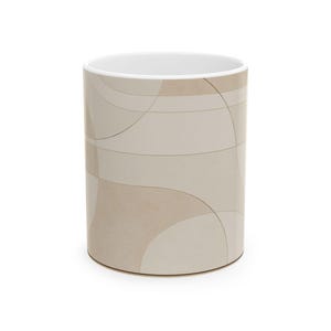 Minimalist Ceramic Mug, Modern Coffee Cup, Contemporary Tea Mug, Stylish Kitchenware, Neutral Design Gift, Office Essentials