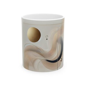 Abstract Modern Ceramic Mug, Elegant Coffee Cup, Gift for Home, Stylish Tea Mug, Minimalist Drinkware, Unique Art Mug