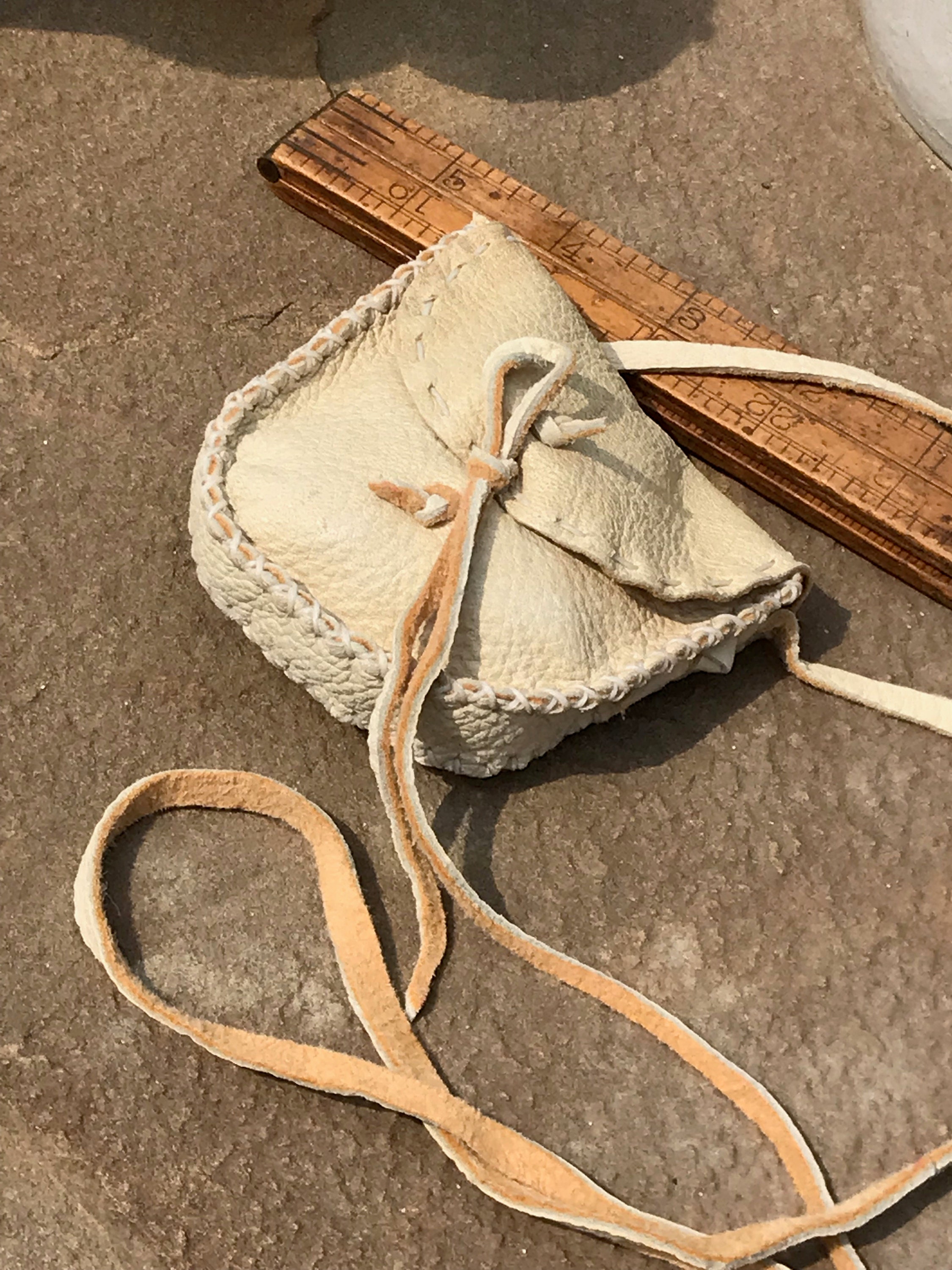 Medicine Leather Bag Neck Pouch Spirit For Healing Crystals | Self Jewelry Incense Altar Space Prayer