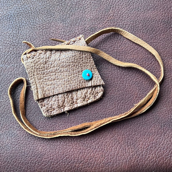 Medicine Leather Bag Neck Pouch Spirit Bag Medicine Bag For Healing Crystals | Self Healing | Jewelry Pouch | Incense | Altar Space | Prayer