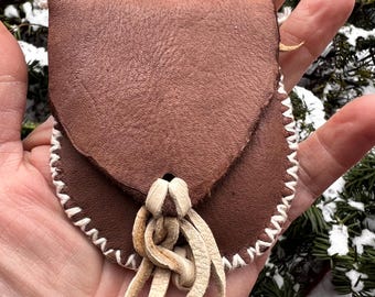 Deer Leather Medicine Bag | Healing Crystals, Prayer Altar Pouch